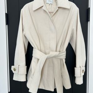 VINCE Women's Cream Belted Jacket